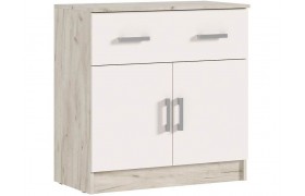 Комод Бася 1 ящик 2 двери, Крафт серый/Кашемир