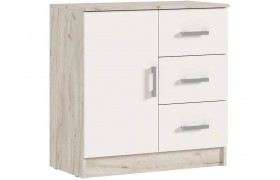 Комод Басямиф 3 ящика 1 дверь, Крафт серый/Кашемир