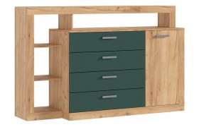 Комод Ангара, Крафт золотой/Изумрудный