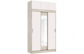 Шкаф-купе с антресолью Бася, Крафт /Кашемир