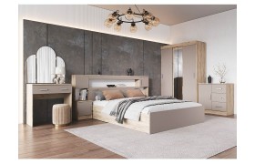 Спальный гарнитур Модульная Бася, Крафт серый/Кашемир