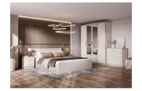 Спальный гарнитур Модульная Мартина, Крафт серый/Кашемир