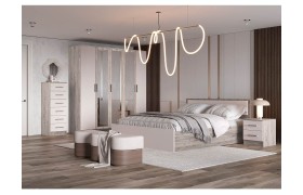 Спальный гарнитур Модульная Мартина, набор 3, Крафт серый/Кашемир