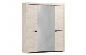 Распашной шкаф для одежды 33.01 Лючия + полки 33.01 Бетон пайн белый/ венг