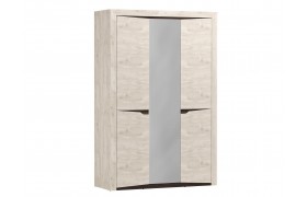 Распашной шкаф 33.02 Лючия 3-х дв. для одежды + узкие полки 33.02 бетон