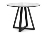 Норфолк 100 белый мрамор / черный Стол стеклянный недорого