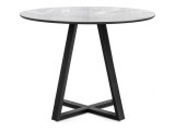 Норфолк 100 белый мрамор / черный Стол стеклянный от производителя