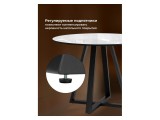 Норфолк 100 белый мрамор / черный Стол стеклянный недорого