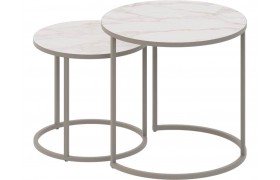 Журнальный столик Комплект Верона керамогранит 40/50 белый гляне