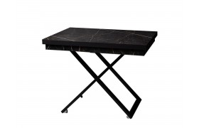 Стол-трансформер Levmar Cross D97/S53 Черный мрамор/Черные опоры