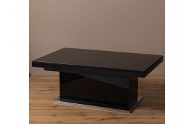 Журнально-обеденный стол трансформер Левмар Space стекло V27/S95 черный/ сатинирован