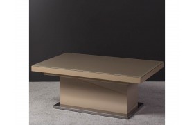 Стол-трансформер обеденный Левмар Space стекло V41/S79 капучино/ нерж.стал