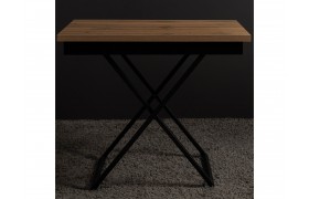 Стол-трансформер обеденный Левмар Apollo D38/S53 дуб вотан/черные опоры