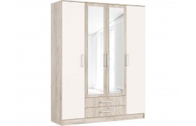 Шкаф 4-х дверный для одежды Мартина, Крафт серый/Кашемир