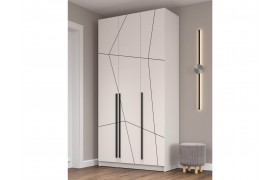 Шкаф для одежды 67.12 Брандо (3-х дв.) МДФ ГЕОМЕТРИЯ Белый