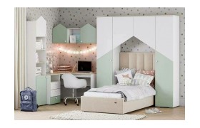 Детская парта Банни 1 Дуб сонома/белый/макарун