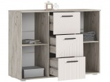 Сильвия Комод (3 ящика/2 двери) 1200, Крафт серый/Кашемир купить