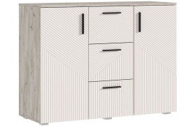 Комод Сильвия (3 ящика/2 двери) 1200, Крафт серый/Кашемир