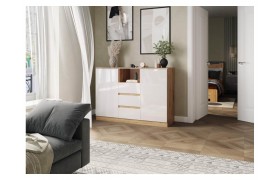 Комод Маллоу-2 дуб вотан / белый глянец