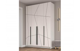 Шкаф для одежды 67.13 Брандо (4-х дв.) МДФ ГЕОМЕТРИЯ Белый