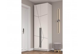 Шкаф для одежды 67.14 Брандо (2-х дв.) МДФ ГЕОМЕТРИЯ Белый