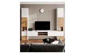 Комплектующие Лонгфорд 1 белый / дуб вотан Готовая гостиная