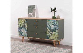 Комод Маттиас 16.245, Дымчатый Зеленый/Гикори Рокфорд Натуральны