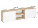 Алетра ТБ01-1600 дуб крафт серый / глянец белый ТВ-тумба распродажа