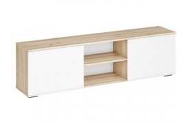 Тумба под телевизор Алетра ТБ01-1600 дуб крафт серый / глянец белый ТВ