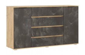 Комод Марвэл 2 двери 4 ящика (1600), Дуб крафт/Мальта грей