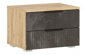 Комод Марвэл Тумбы прикроватные 2шт, Дуб крафт/Мальта грей