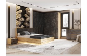 Спальня Модульная Марвэл, Дуб крафт/Мальта грей