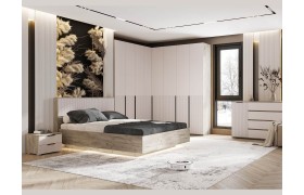 Спальный гарнитур Модульная Марвэл, Крафт серый/Кашемир