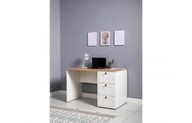 Детская парта Стол письменный Остин 12.159, Белый PE шагрень/Дуб Золотой CRAFT