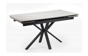 Кухонный стол Старлайт 140(200)х80 snow alpin white / черный Керамический