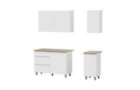 Кухня Готовая Денвер 1,6 м, Белый, Дуб Сонома