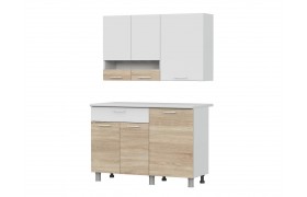 Кухня Готовая КГ 4 (1.2 м), Белый, Дуб сонома