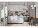 Кухонный гарнитур КГ 1 (1.6 м), Белый, Цемент светлый недорого