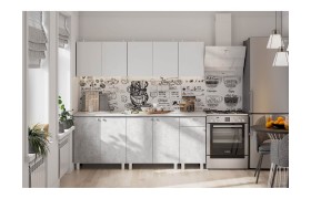 Кухонный гарнитур КГ 1 2.0 м, Белый, Цемент светлый