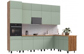 Кухня Оливия NEW 3,0х1,8/1080м Компоновка №2, Крафт золотой/