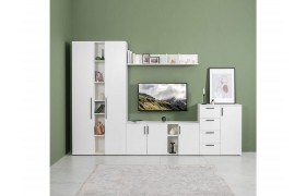 Стенка Гостиная Эйр компл.2, Белый шагрень