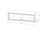 Шкаф навесной горизонтальный со стеклом Шарлиз, 120 см распродажа