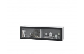 Полка настенная Шкаф навесной горизонтальный со стеклом Шарлиз, 120 см