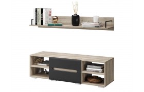 Тумба под телевизор для ТВ с полками Наоми ТБ-16, графит