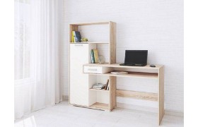 Кухонный стол компьютерный Квартет-8, дуб сонома/белый