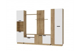 Стенка Гостиная Мишель тип 2 ГС-01, Крафт/белый