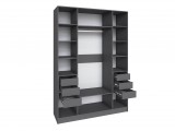Шкаф Мадрид (1,6) с 6 ящ. внутри  без зеркала графит серый распродажа