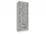Шкаф Мадрид (0,8) с 2 ящ. внутри без зеркала белый/ателье светло недорого