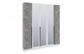 Шкаф Мадрид (2,0) с 3 ящ. внутри зеркалом белый/ателье