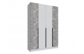 Зеркало Шкаф Мадрид (1,6) с 6 ящ. внутри без белый/ателье